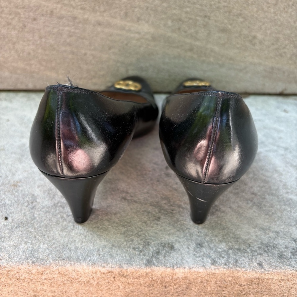 Vintage Salvatore Ferragamo Black Patent Leather Heels Size 9 - Picture 4 of 10